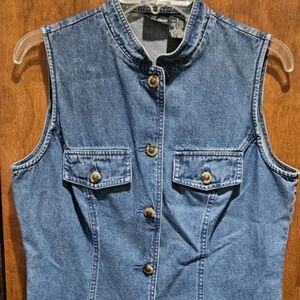 Hunt Club Vest Size 8 100% Cotton Blue Ladies/Womans/Women's